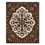 Ornate Amber Floral Arabesque Rug
