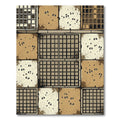 Distressed Gridded Earth Tone Squares Rug