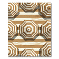 Earthy Tan Striped Beach Umbrella Rug