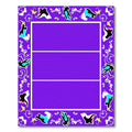 Vibrant Purple Abstract Doodle Border Rug