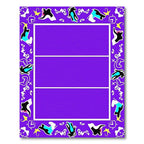 Vibrant Purple Abstract Doodle Border Rug