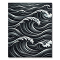 Monochromatic Black White Rolling Waves Rug
