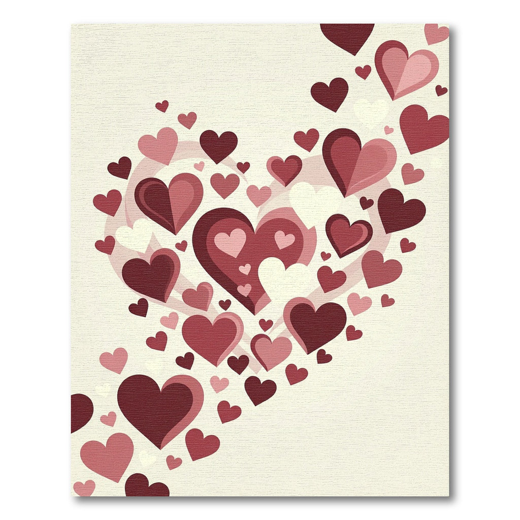 Crimson Pink Hearts Cascade Rug