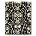 Gothic Ornate Skull Bone Baroque Tapestry Rug