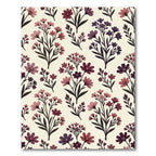 Vintage Mauve Floral Meadow Illustration Rug