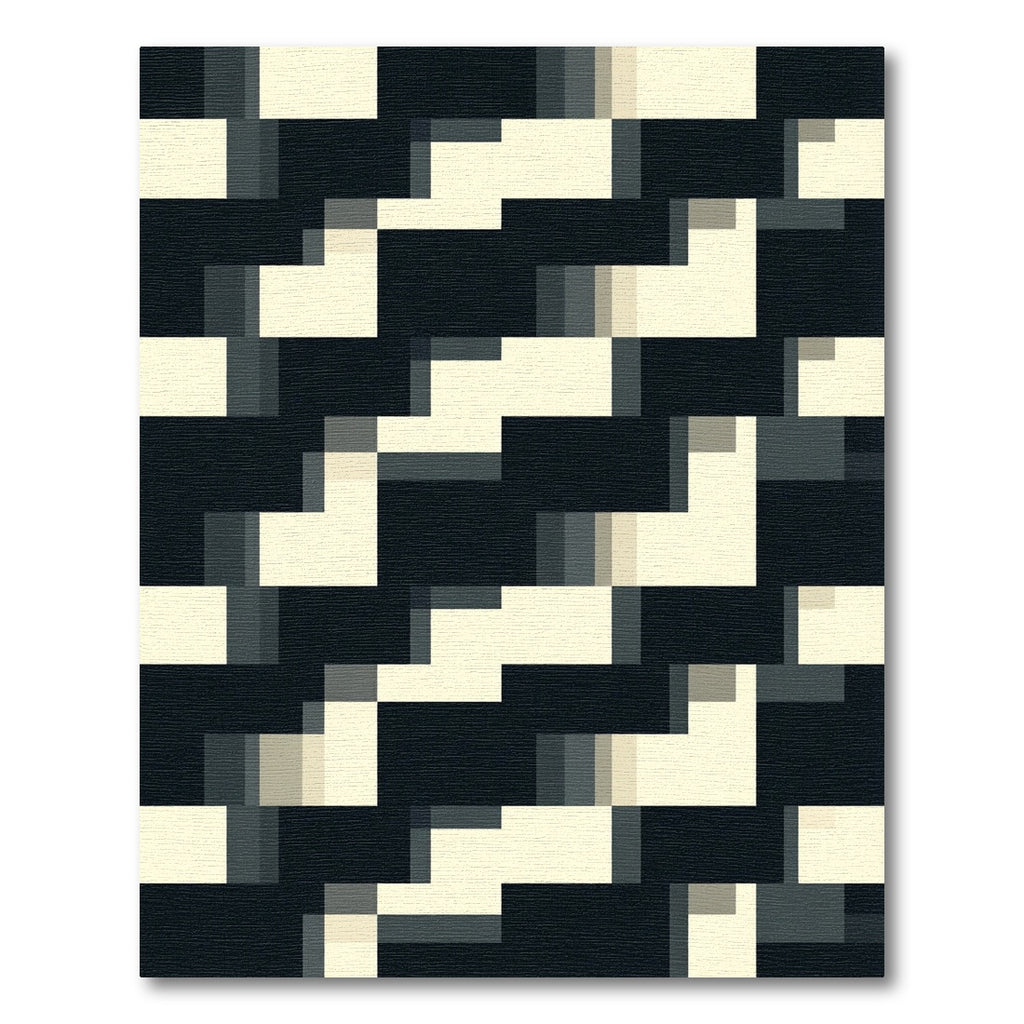Modern Black And Cream Geometric Rug