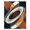 Modern Abstract Burnt Orange Elliptical Art Rug
