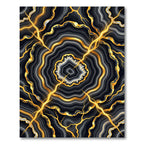 Luxurious Gold Veined Black Agate Rug