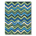 Blue Green Chevron Ocean Waves Rug