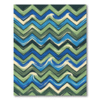 Blue Green Chevron Ocean Waves Rug