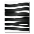 Minimalist Monochrome Wavy Black Stripe Rug