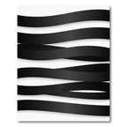 Minimalist Monochrome Wavy Black Stripe Rug