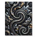 Dark Swirls Crystals Gold Rock Abstract Rug