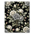Elegant Monochrome Rose Bouquet on Black Rug