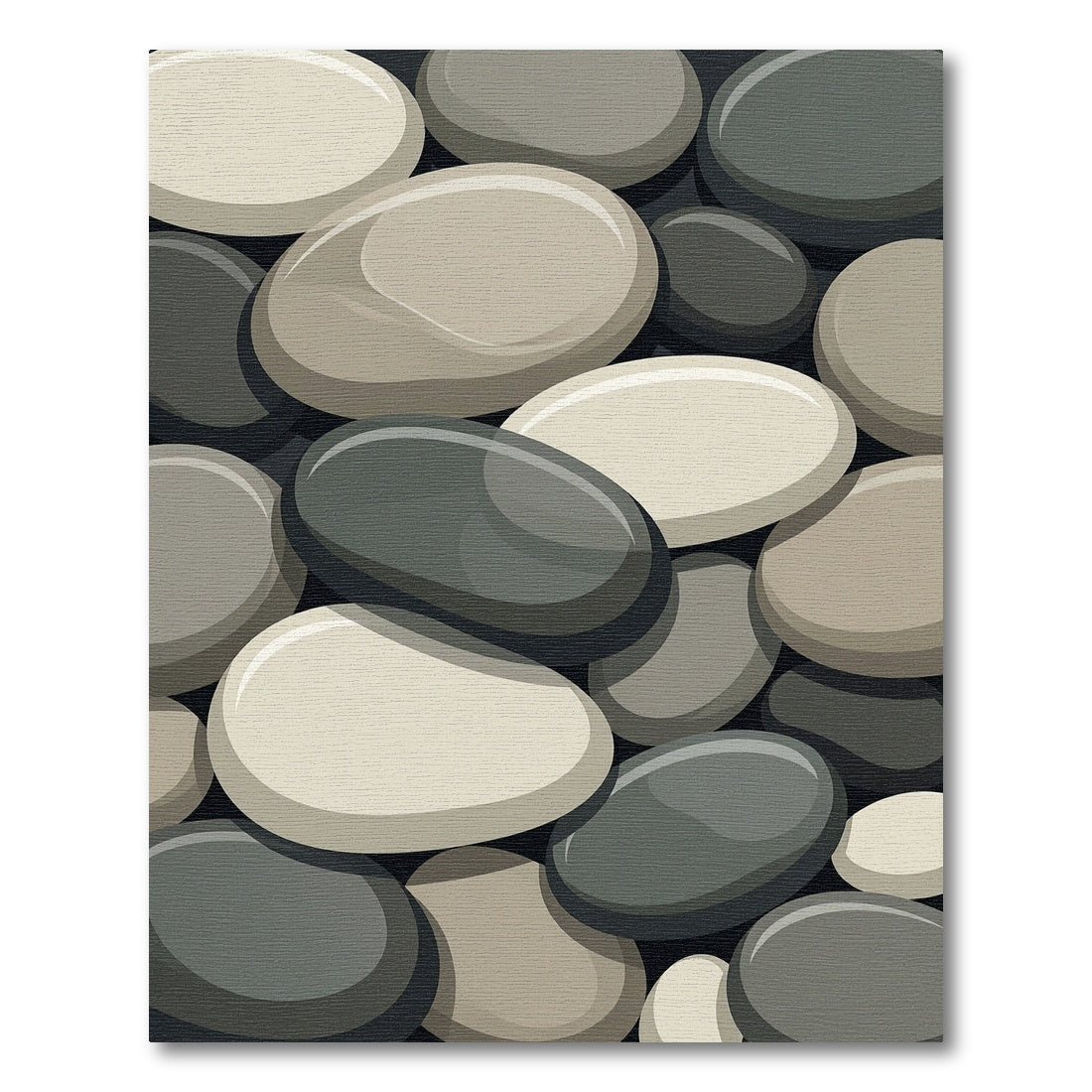 Contemporary Earthy Tone River Stone Rug
