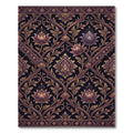 Elegant Violet Floral Damask Scroll Rug