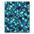 Teal Blue Shattered Geometric Rug