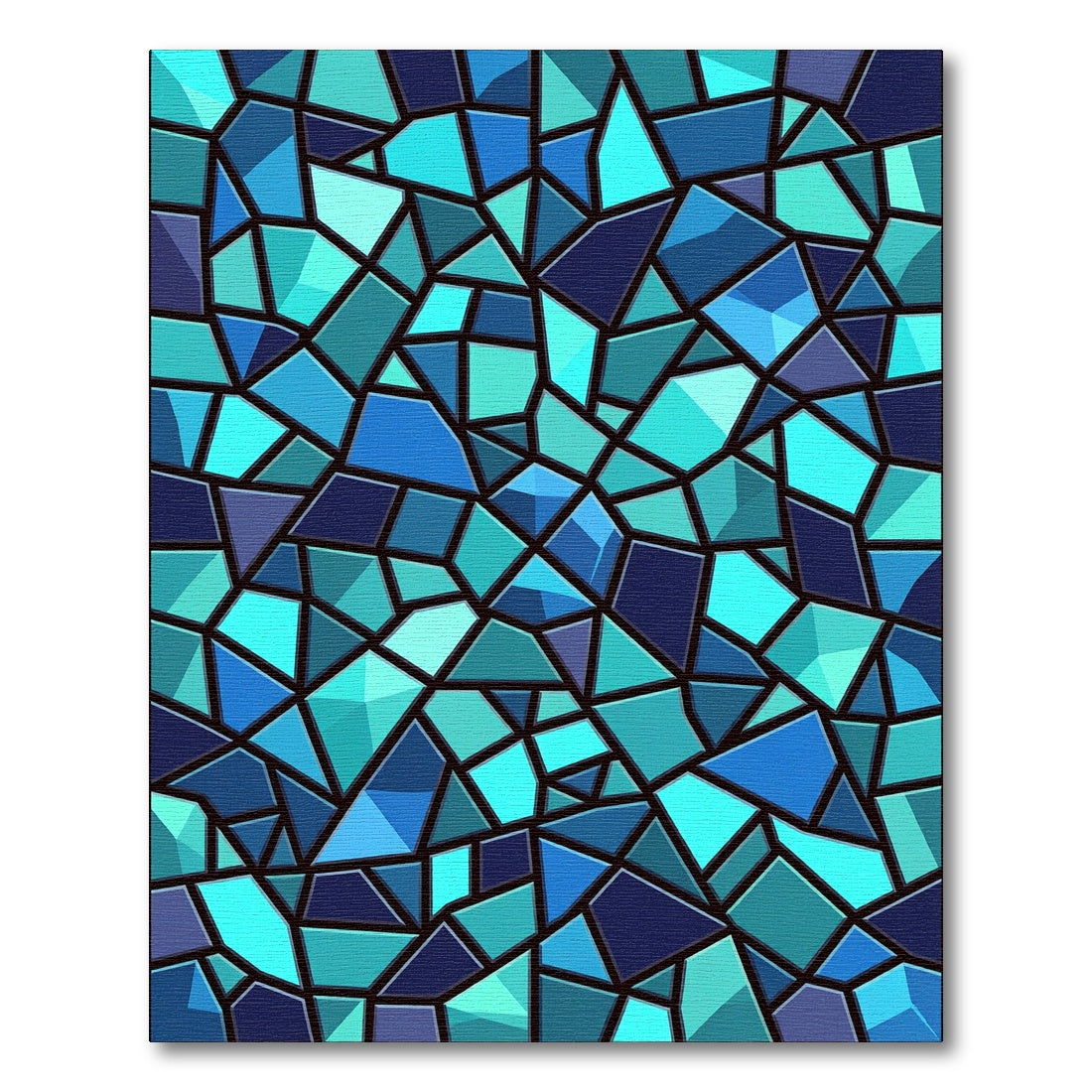 Teal Blue Shattered Geometric Rug