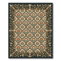 Golden Orange Rose Lattice Border Rug