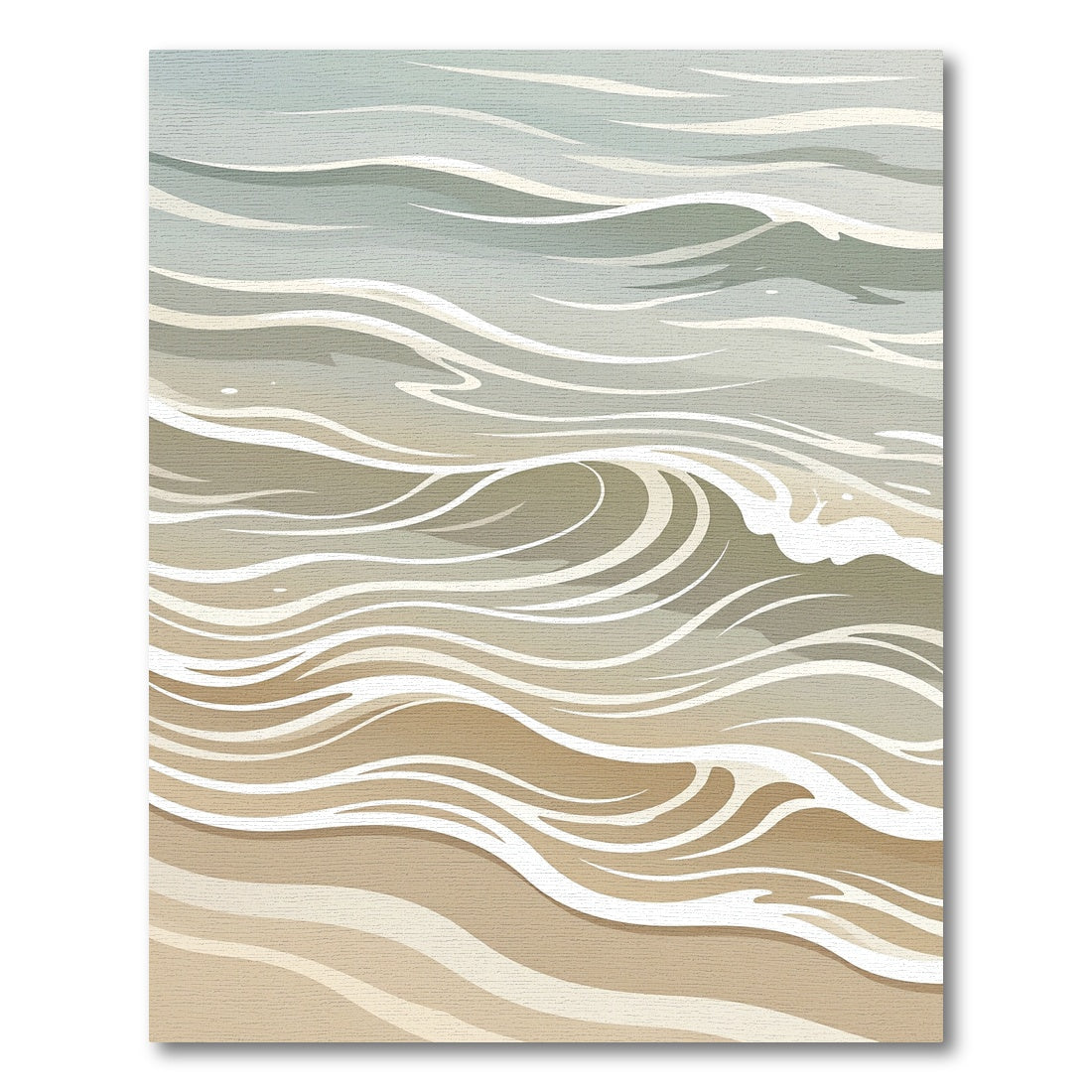 Sandy Beach Abstract Wave Rug