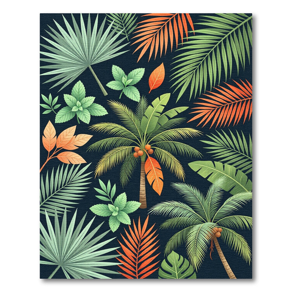 Vibrant Tropical Palm Leaf Collection Rug
