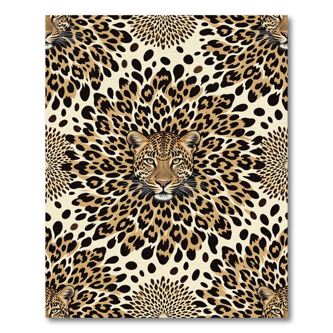 Bold Leopard Spots And Faces Rug