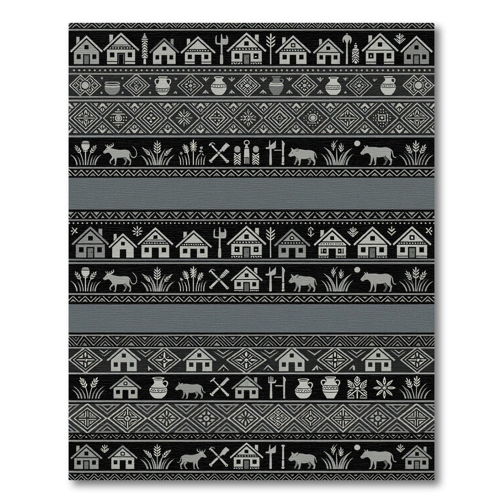 Tribal Village Homes Geometric Pattern Rug