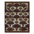 Antique Brown Lotus Fan Border Rug