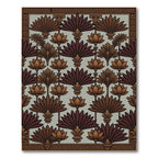 Antique Brown Lotus Fan Border Rug