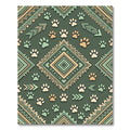 Sage Green Geometric Boho Paw Rug