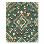 Sage Green Geometric Boho Paw Rug