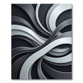 Modern Monochrome Swirling Abstract Flow Rug