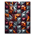 Vibrant Orange Geometric Crystal Facets Rug