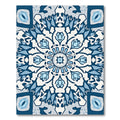 Deep Blue Snowflake Mandala Rug