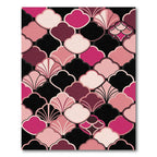 Art Deco Pink Scalloped Fan Rug
