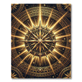Golden Starry Radiant Mandala Rug