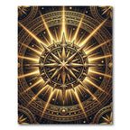 Golden Starry Radiant Mandala Rug