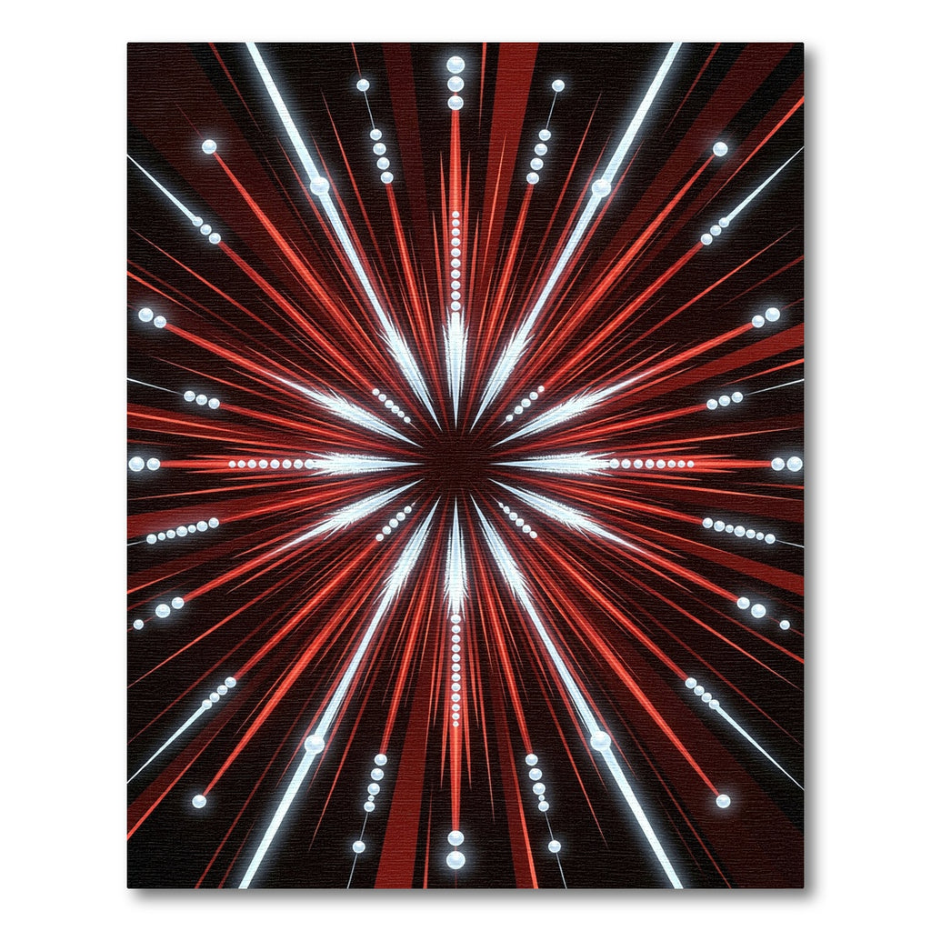 Radiant Red Burst Starburst Rug