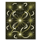 Olive Celestial Starry Constellation Area Rug