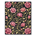 Vintage Pink Rose Golden Swirl Rug