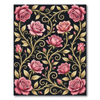 Vintage Pink Rose Golden Swirl Rug