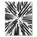 Modern Monochrome Abstract Sharp Linear Rug