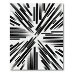 Modern Monochrome Abstract Sharp Linear Rug