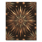 Celestial Bronze Sunburst Geometric Art Rug