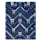 Blue Tooth Tribal Aztec Pattern Rug