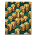 Golden Stacks of Currency Wealth Rug