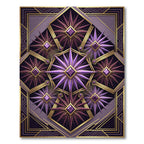 Art Deco Purple Amethyst Geometric Star Rug