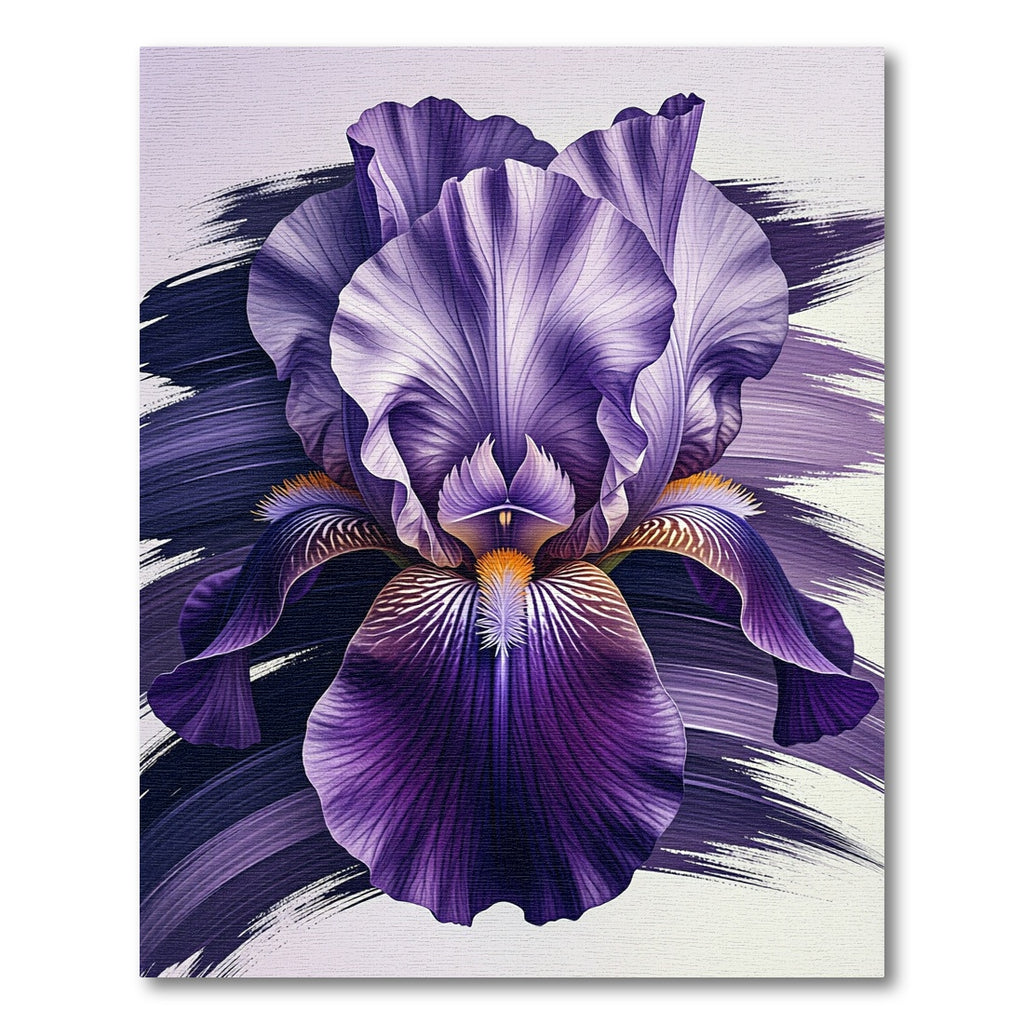 Majestic Purple Iris Botanical Art Rug