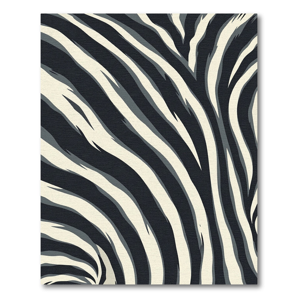 Modern Black and Ivory Zebra Sweep Rug