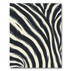Modern Black and Ivory Zebra Sweep Rug